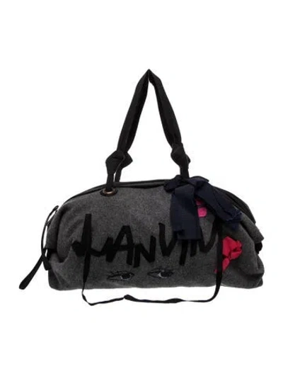 Pre-owned Lanvin Felt Weekender Bag In Gray