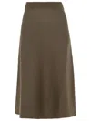 Lanvin Fine Knitted Flared Midi Skirt In Verde