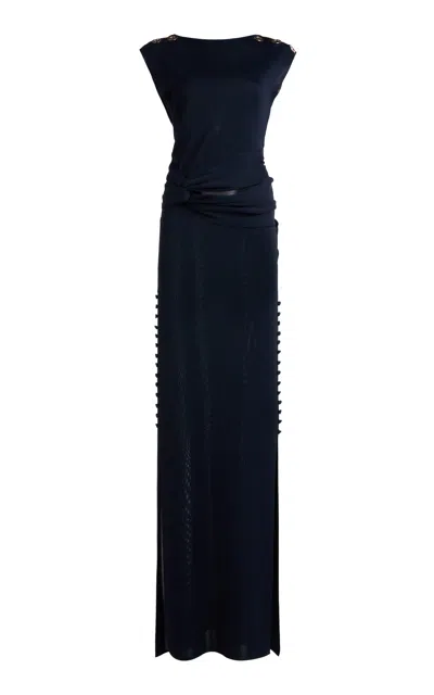 Lanvin Fitted Choker Midi Dress In Black