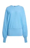 Lanvin Fitted Silk-blend Jumper In Blue