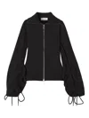 Lanvin Tailored Zip Jacket With High Collar And Pockets In Black