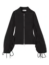 Lanvin Tailored Zip Jacket With High Collar And Pockets In Black