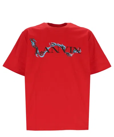 Lanvin Flame T-shirt In Red