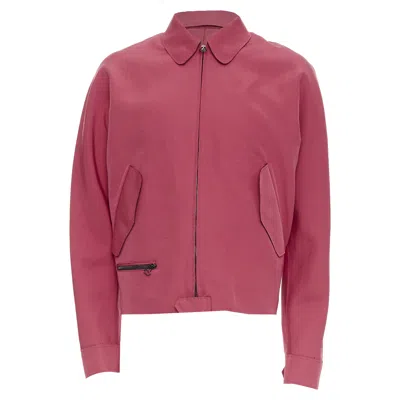 Pre-owned Lanvin Flap Pocket Bomber Jacket In Red