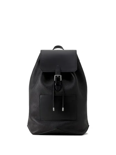 Lanvin Flap-pocket Backpack In Black
