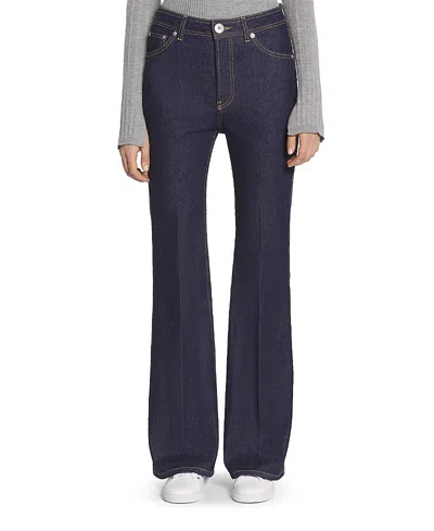 Lanvin Flared Denim Pants In Navy Blue