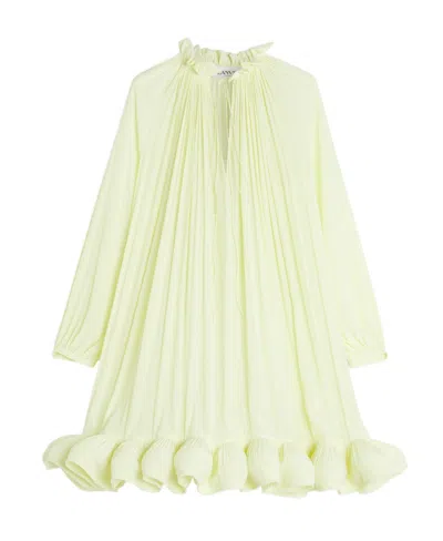 LANVIN RUFFLE-HEM PLEATED MINIDRESS