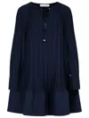 Lanvin Dress With Logo In Blu