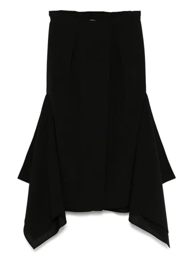 Lanvin Flared Midi Skirt In Black