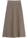 Lanvin Virgin Wool And Cashmere Skirt In Brown