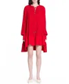 Lanvin Short Dress With Red Pleated Effect In Flame