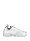 Lanvin Flash-x Mesh Upper Sneakers With Textured Panels In White