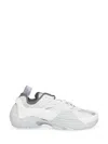 Lanvin Flash-x Mesh Upper Sneakers With Textured Panels In White