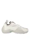 Lanvin Flash-x Mesh Upper Sneakers With Textured Panels In White