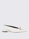 Lanvin Bow Flat Slingback In White