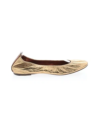 Pre-owned Lanvin Flats In Gold