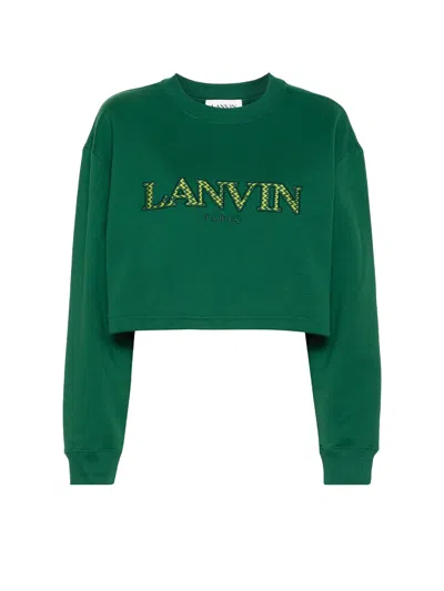Lanvin Sweatshirt Mit Logo-stickerei In Green