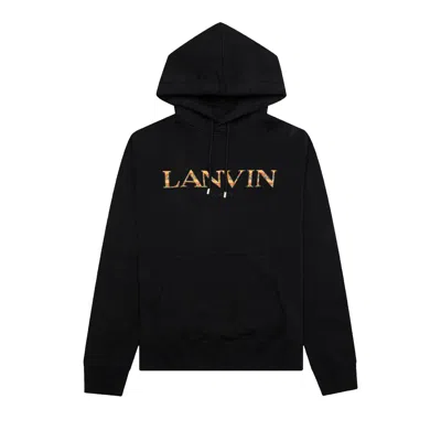 Pre-owned Lanvin Fleece Eusebio Hoodie 'black/orange'