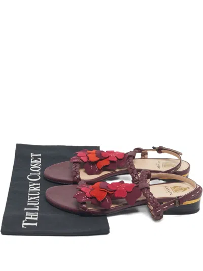 Pre-owned Lanvin Floral-detail Sandals In Red