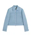 Lanvin Floral Embroidery Zipper Jacket In Blue