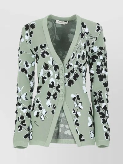 LANVIN FLORAL PATTERN BUTTONED CARDIGAN
