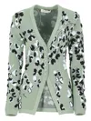 Lanvin Floral Pattern Buttoned Cardigan In Green