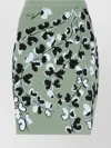 Lanvin Floral Pattern Elastic Waist Midi Skirt In Green