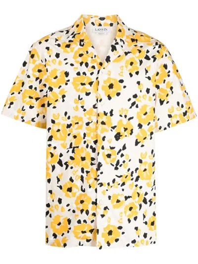 Lanvin Floral-print Cotton Shirt In Yellow