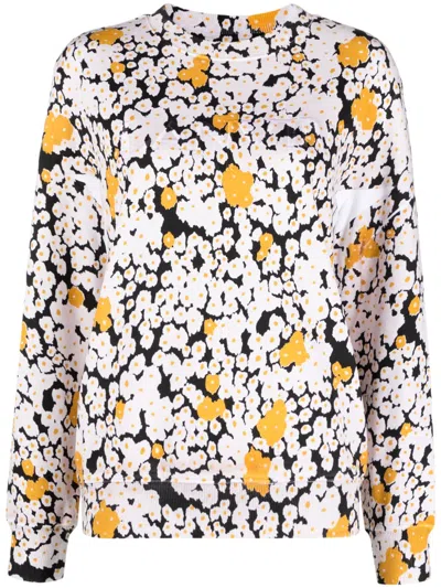 LANVIN FLORAL-PRINT COTTON SWEATSHIRT