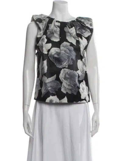 Pre-owned Lanvin Floral Print Crew Neck Top In Multi
