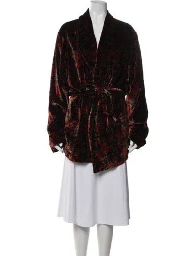 Pre-owned Lanvin Floral Print Jacket In Red