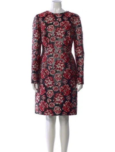 Pre-owned Lanvin Floral Print Knee-length Dress