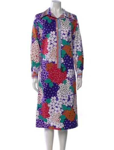 Pre-owned Lanvin Floral Print Knee-length Dress In Multi