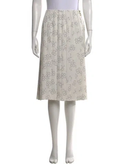 Pre-owned Lanvin Floral Print Knee-length Skirt W/ Tags In Gray