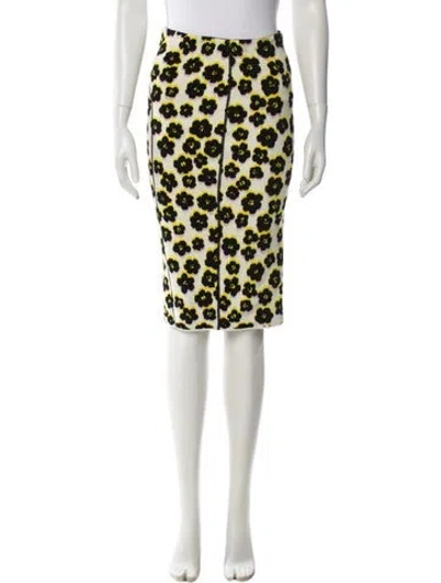Pre-owned Lanvin Floral Print Knee-length Skirt In Yellow