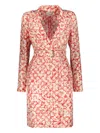 Lanvin Floral-print Mini Dress In Red