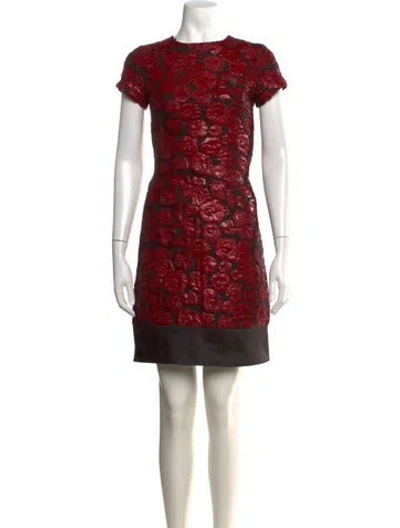 Pre-owned Lanvin Floral Print Mini Dress In Red