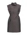 Lanvin Floral-print Satin Minidress In Black