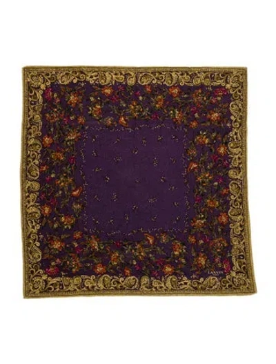 Pre-owned Lanvin Floral Print Scarf In Purple