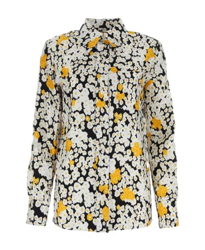 Lanvin Floral-print Silk Shirt In Multicolor