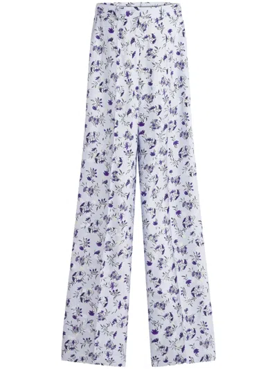 Lanvin Floral-print Trousers In White