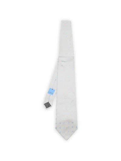 Pre-owned Lanvin Floral-pattern Silk Tie In Gray