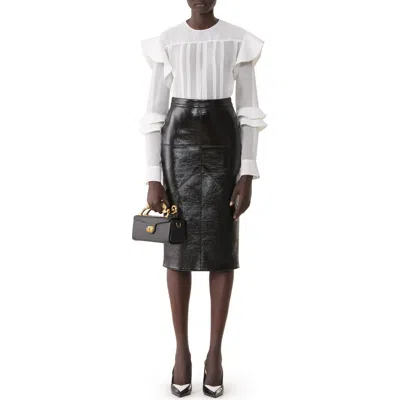 Lanvin Flounced Blouse In Silk Georgette In White