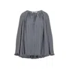 Lanvin Flowing Blouse With Intricate Pleating And Tie Closure