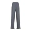 Lanvin Flowing Wide-leg Pants With Elegant Pleats In Gray