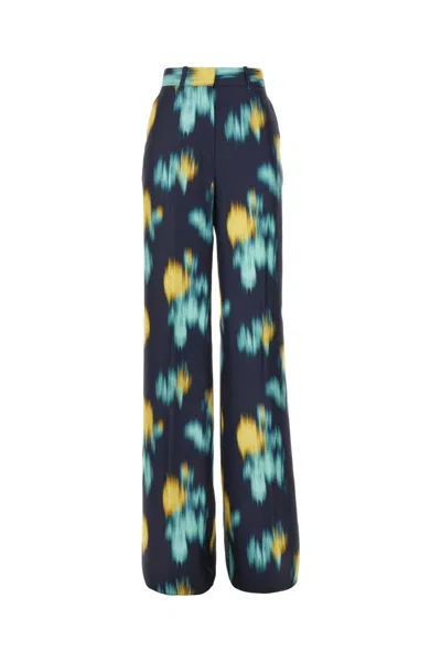LANVIN FLOWING WIDE-LEG PANTS WITH PRINTED PATTERN AND SOFT TEXTURE