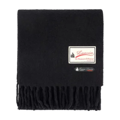 Lanvin Fluffy Smash With Label Scarf -  - Wool - Black