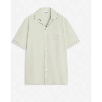 Lanvin Fluid Cotton Bowling Shirt In Mastic