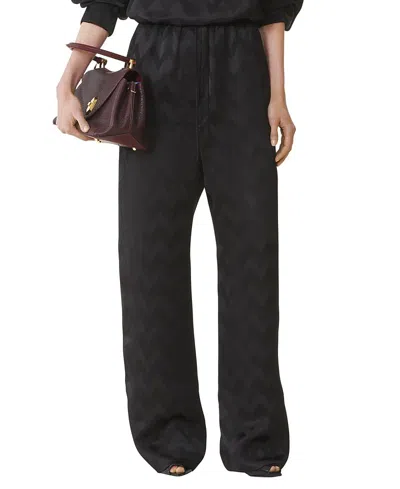 Lanvin Fluid Pants In Jacquard Viscose In Black