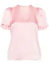 Lanvin Flutter-sleeve Silk Blouse In Pink
